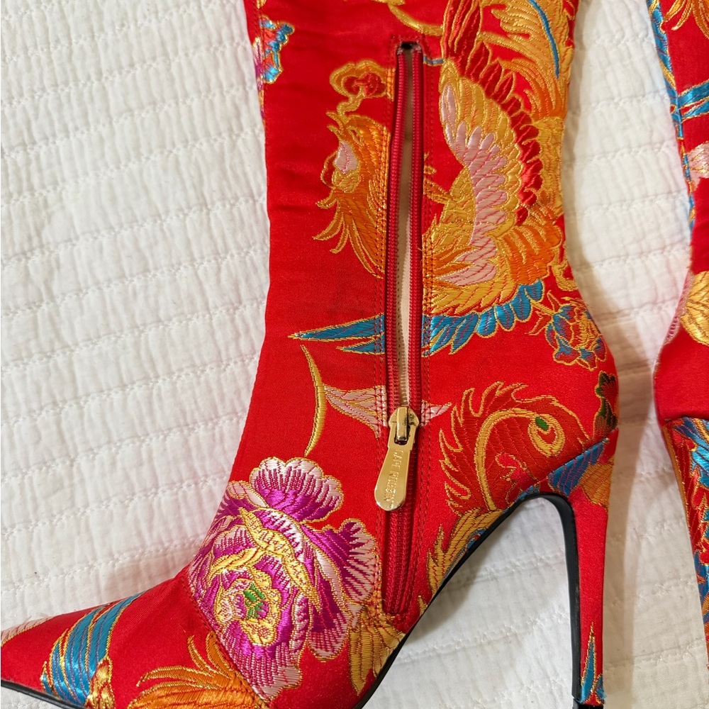 Cape Robbin Vibrant Red Floral Over-the-Knee Boots - Picture 17 of 17